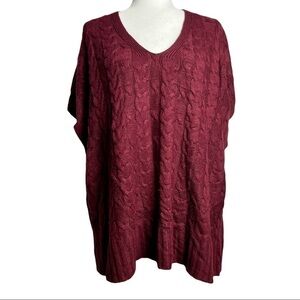 𝅺Sonoma Oversized Knit Short sleeve Sweater in Burgundy Size L/XL